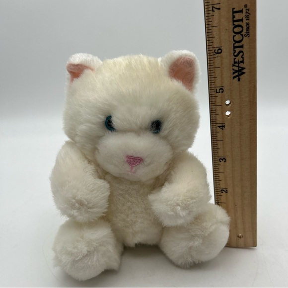 Vtg Rare 1992 Polar Puff 24k 6” White Cat With Blue Eyes Plush Stuffed Animal - Picture 1 of 10